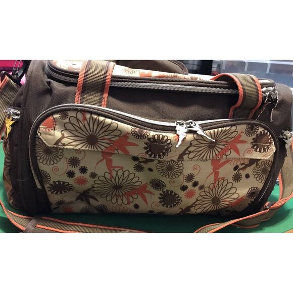 SUPER RARE DISNEY Tinkerbell Skyway Luggage Brown Carry-On Duffle Very Good Cond - Picture 2 of 13